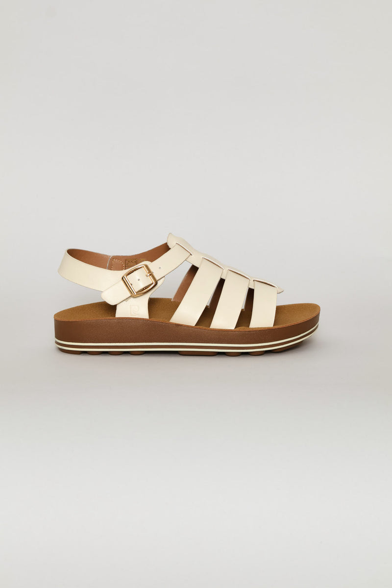 Caged High Sole Sandal - White
