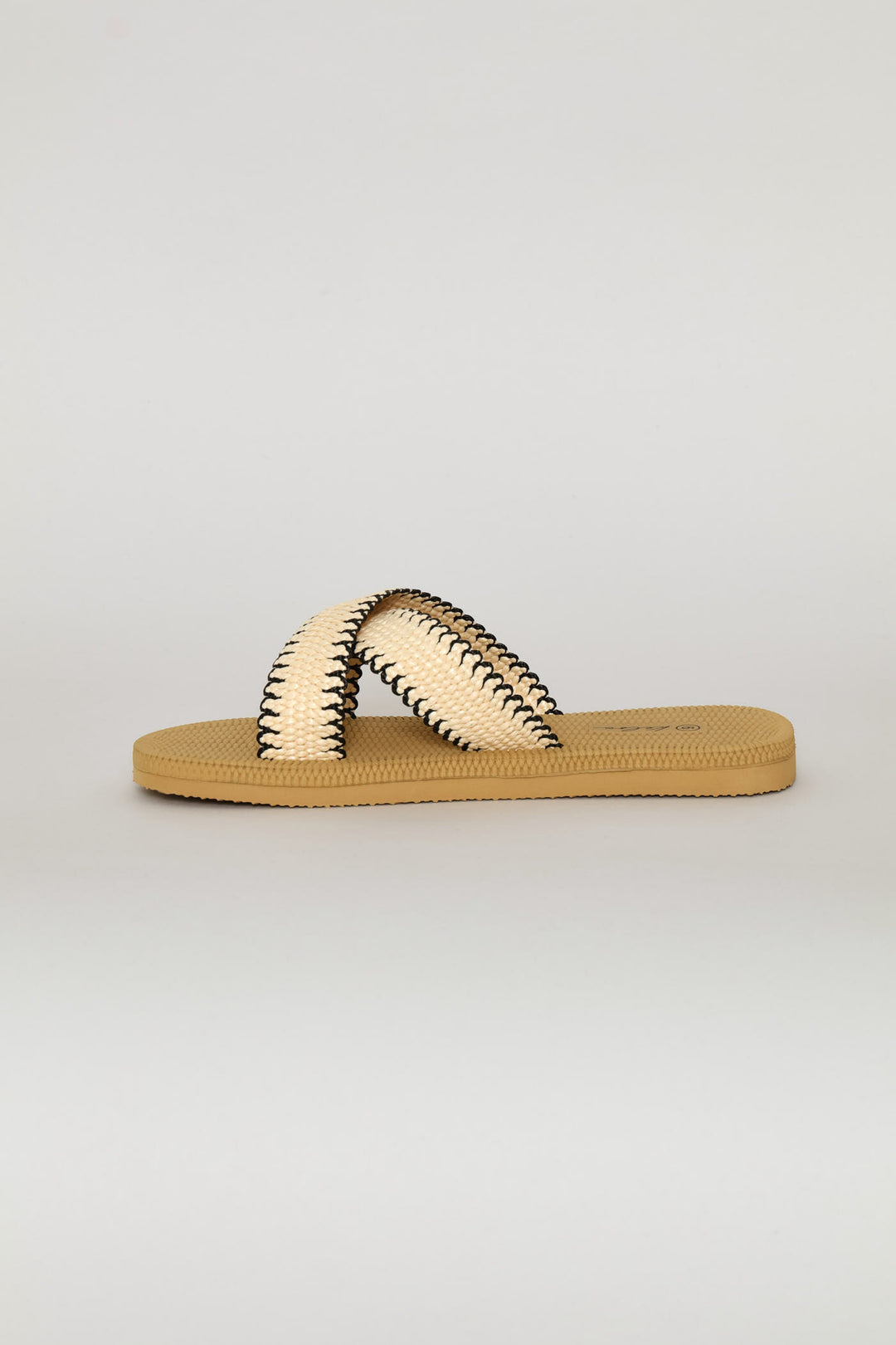 Raffia Cross Strap Mule Sandal