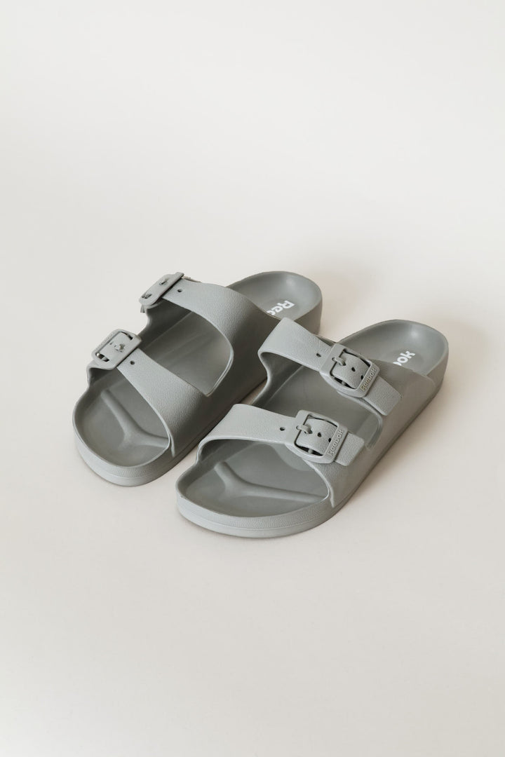 Double Buckle Slide - Grey