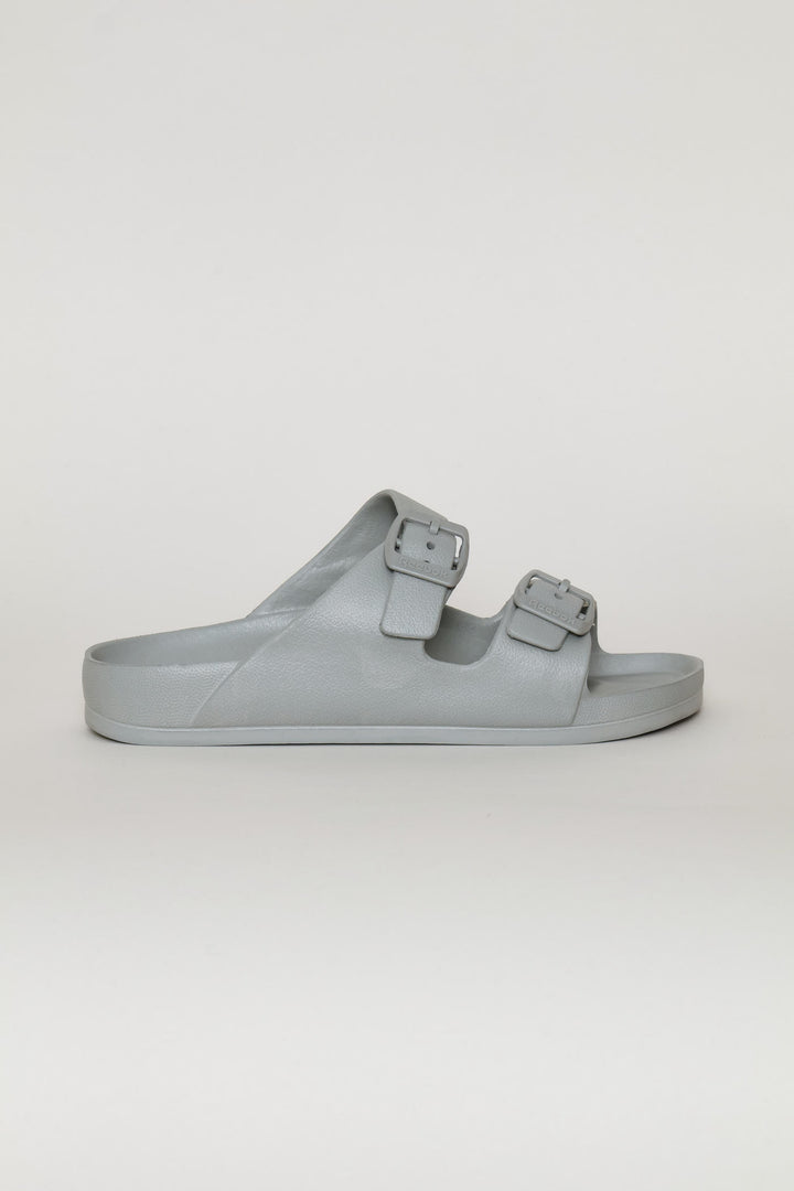 Double Buckle Slide - Grey