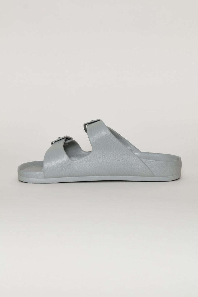 Double Buckle Slide - Grey