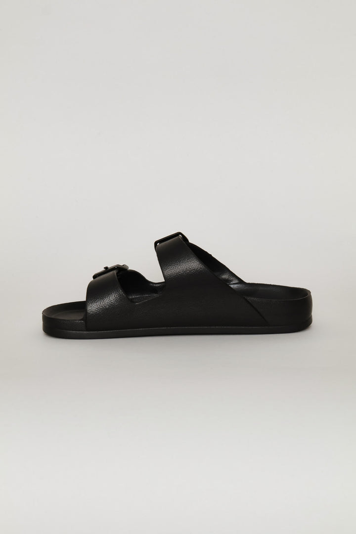 Double Buckle Slide - Black