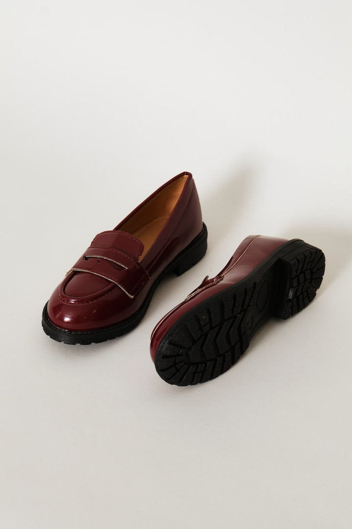 Girls Penny Moccasin - Burgundy