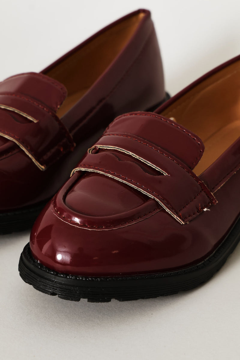 Girls Penny Moccasin - Burgundy