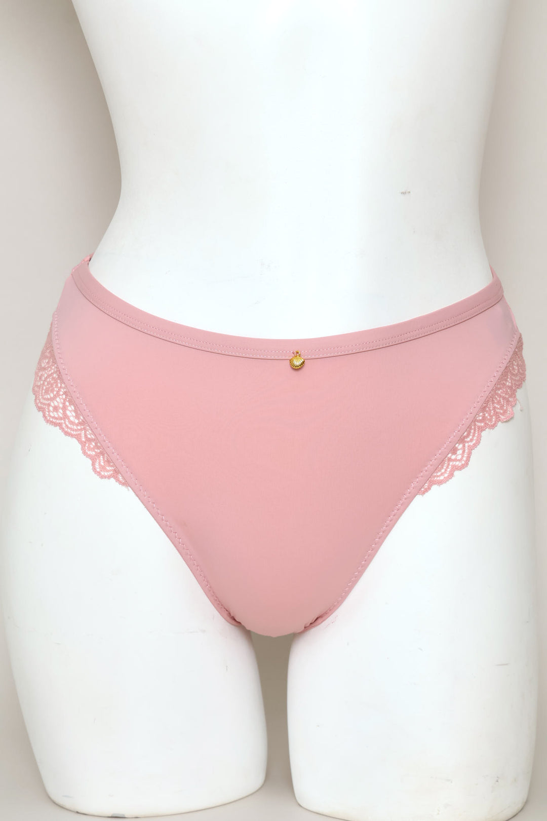 Microfiber & Lace Bikini Panty - Pink