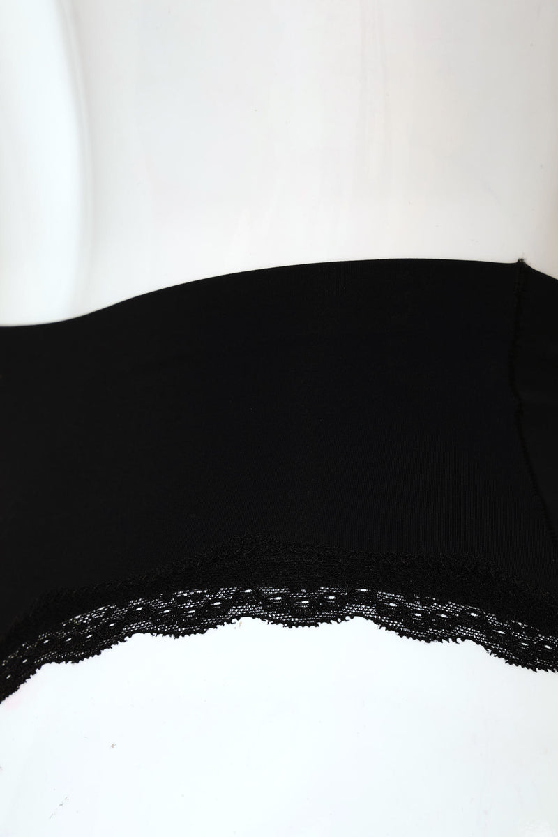 Brief With Lace High Waist Shaper - Black