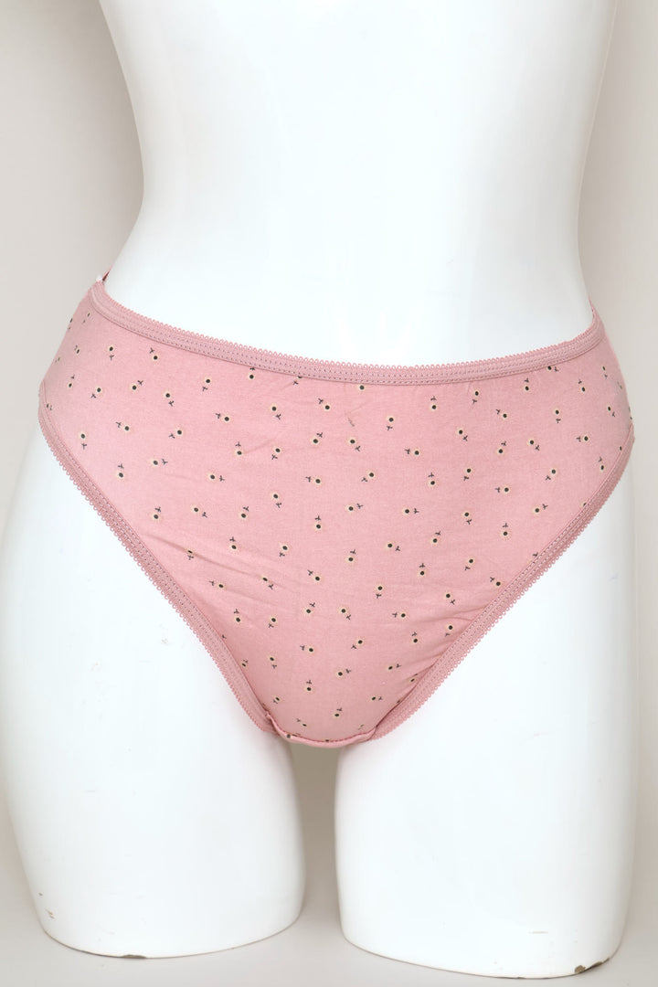 5 Pack Hi-Cut Cottage Floral Panties - Pink