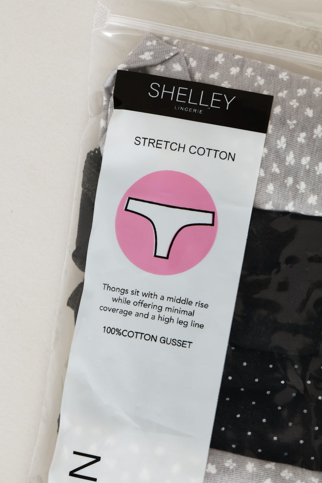 5 Pack Cotton Thong Panties - Grey