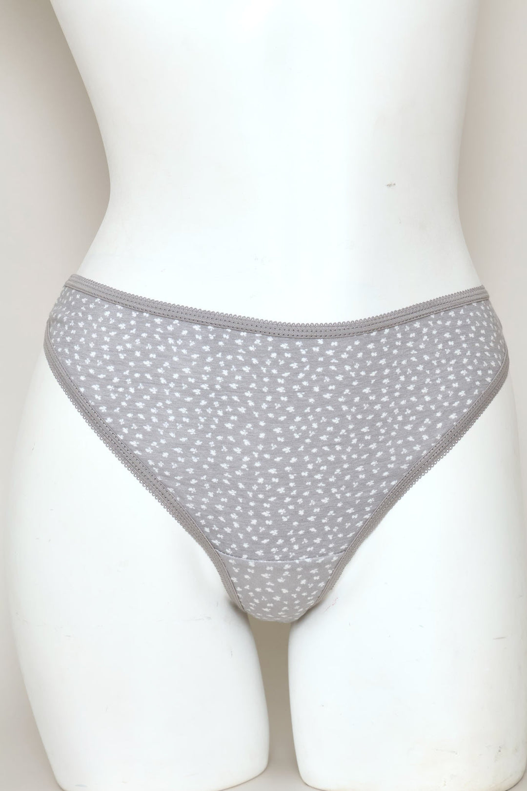 5 Pack Cotton Thong Panties - Grey