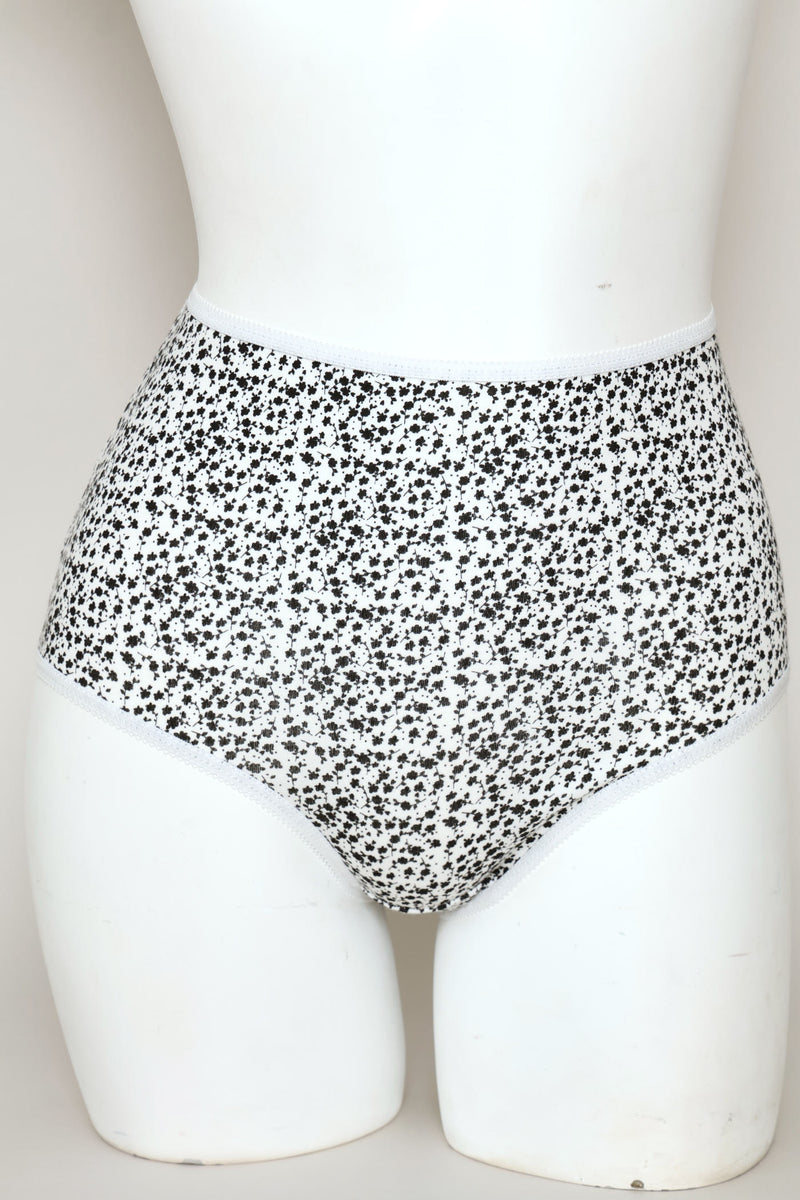3 Pack Monochrome Floral Brief Panties - Multi