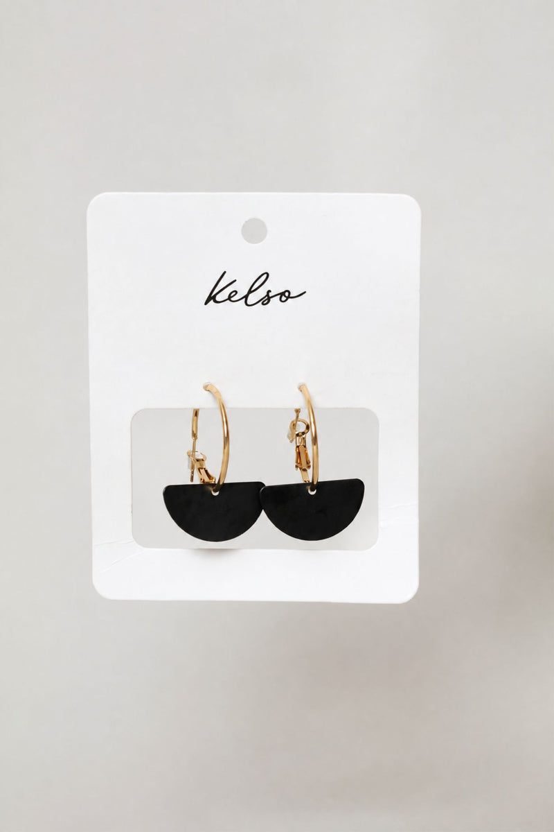 Hoop & Matte Earrings - Gold/Black