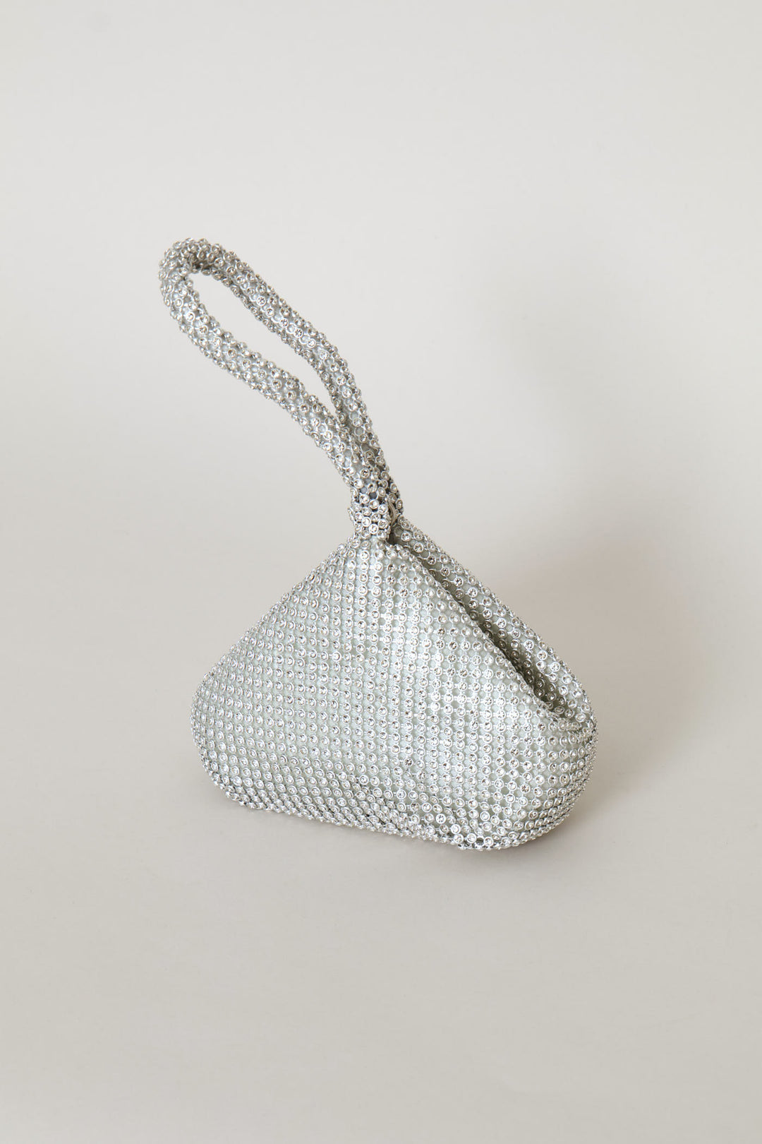 Diamante Wristlet Evening Bag - Silver
