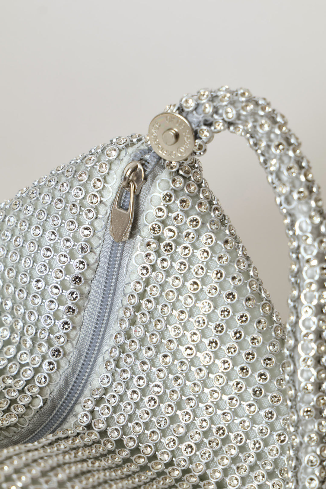 Diamante Wristlet Evening Bag - Silver