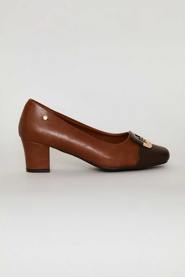 Colourblock Heel - Brown
