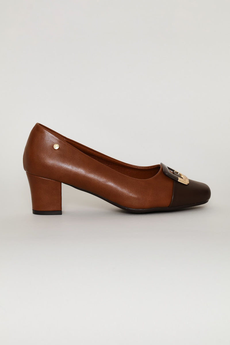 Colourblock Heel - Brown