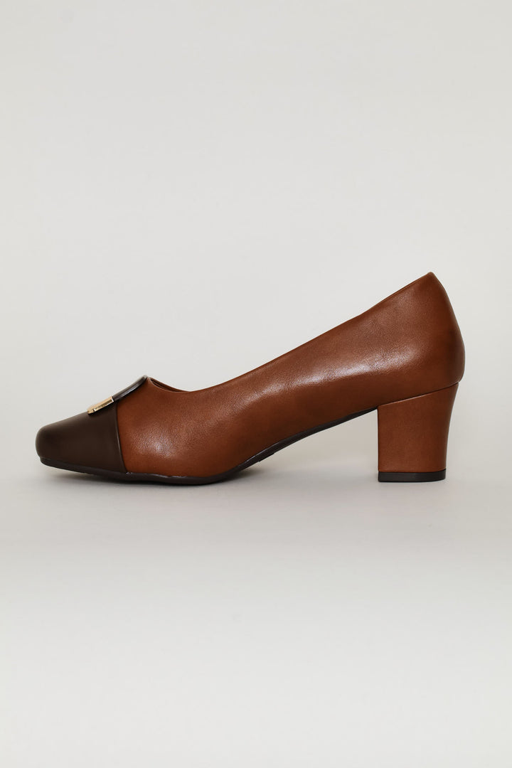 Colourblock Heel - Brown