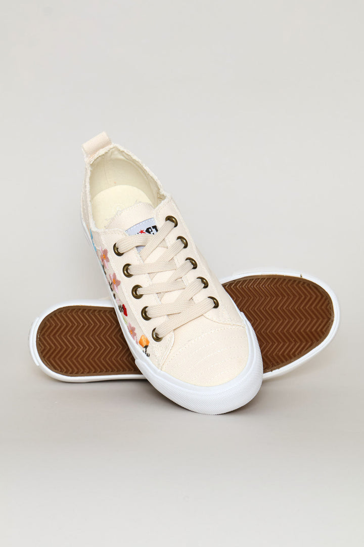 Floral Lace Up Sneaker - Multi