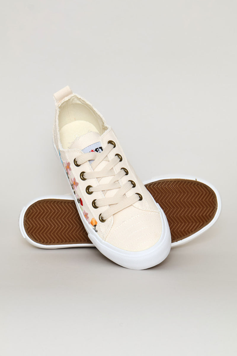 Floral Lace Up Sneaker - Multi
