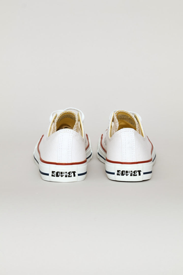 Basic Canvas Low Cut Lace Up Sneaker - White