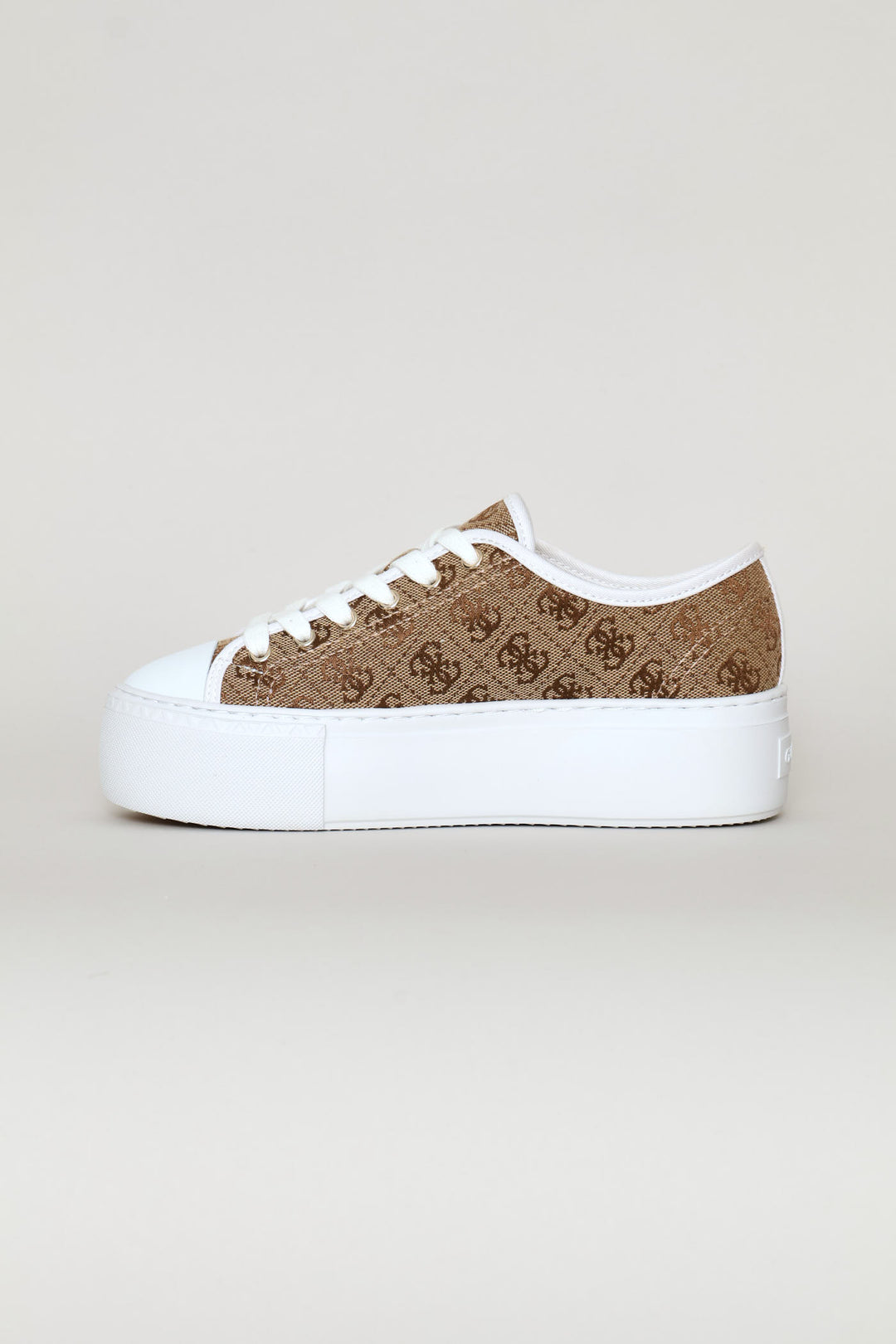 Logo Platform Sneaker - Beige