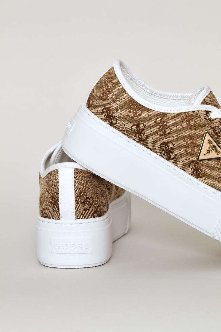 Logo Platform Sneaker - Beige