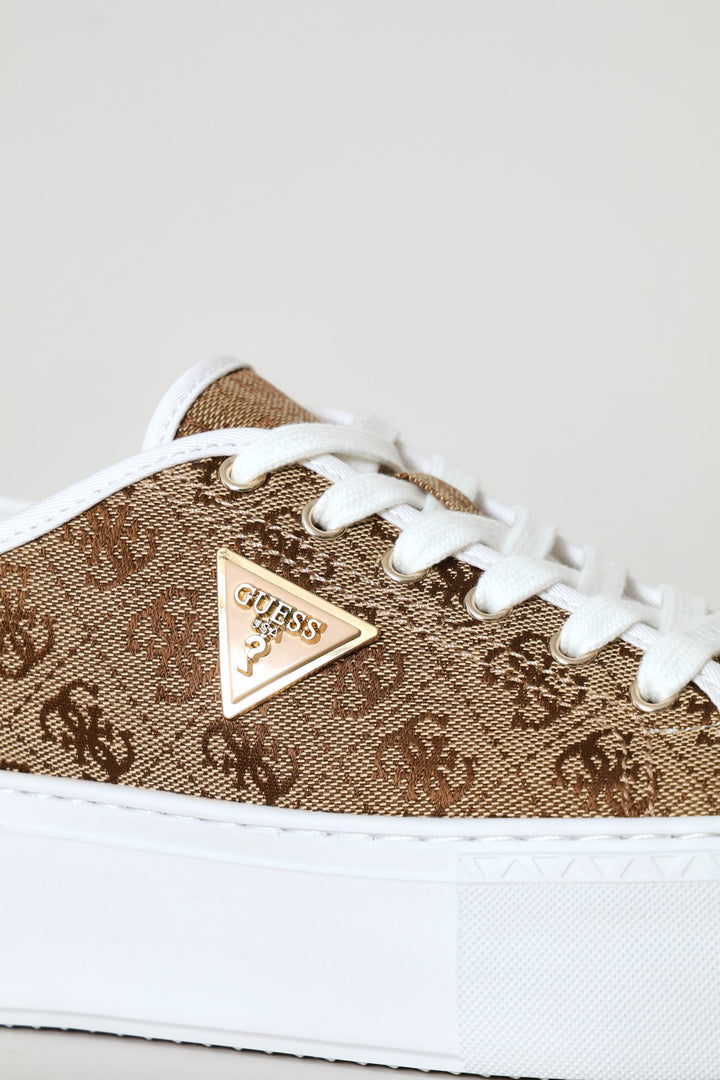 Logo Platform Sneaker - Beige