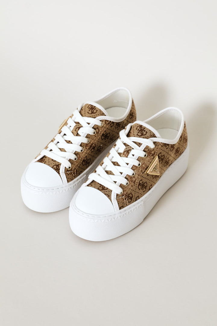 Logo Platform Sneaker - Beige