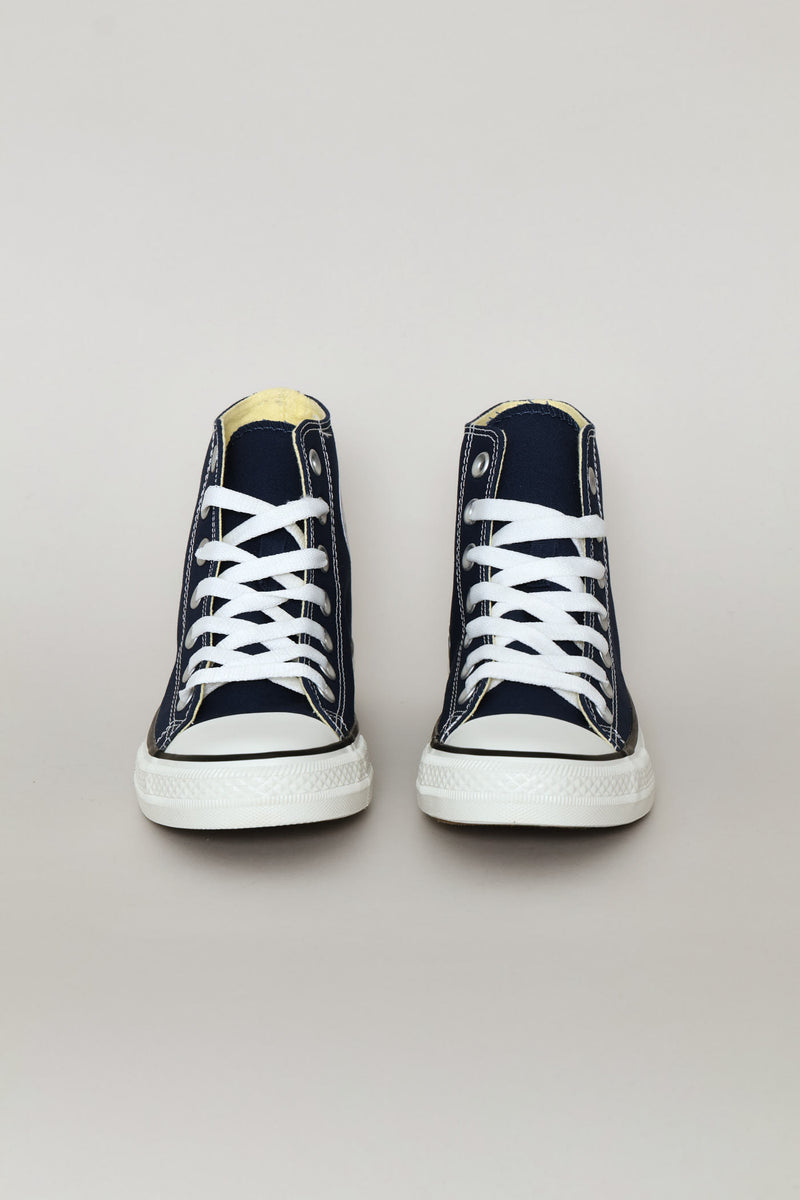 Basic Canvas Hi Cut Lace Up Sneaker - Navy