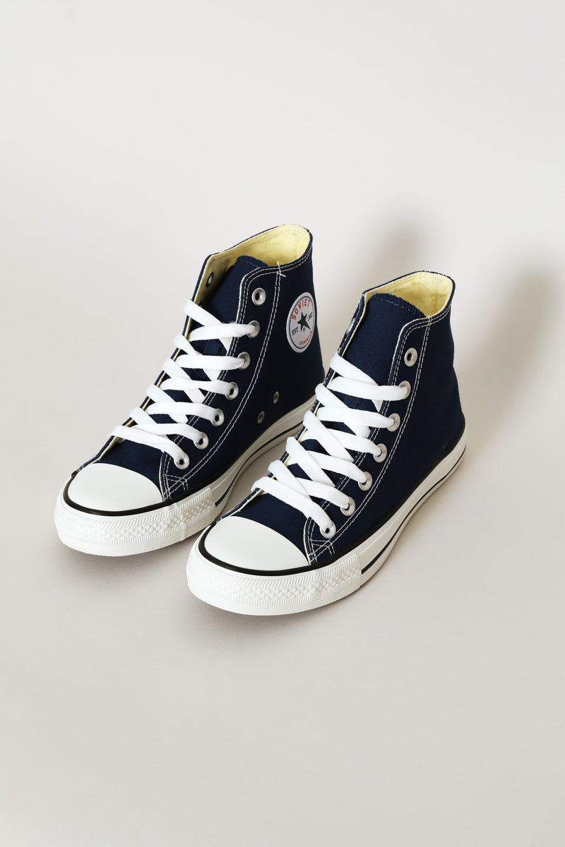 Basic Canvas Hi Cut Lace Up Sneaker - Navy