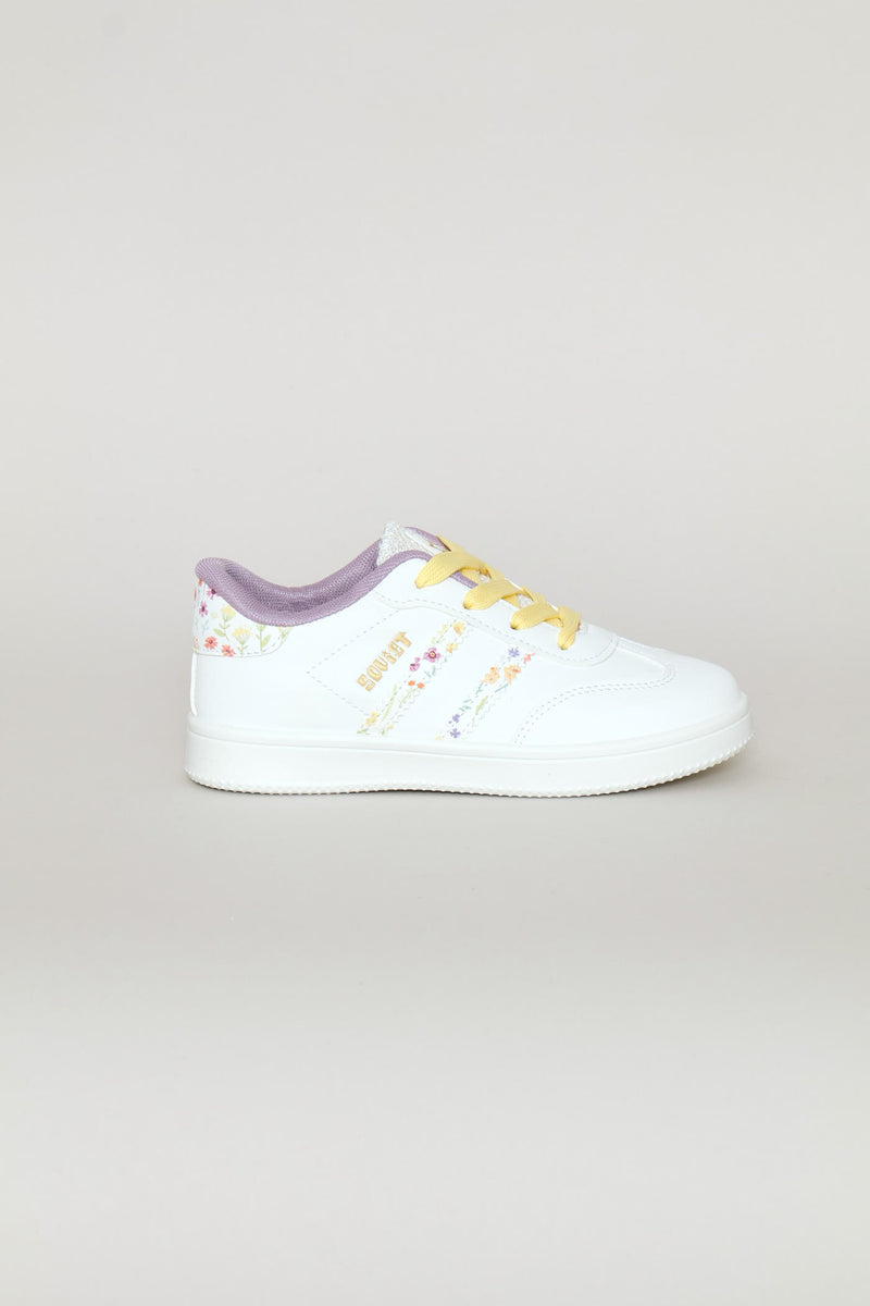 Pre-Girls Isla Floral Sneaker - White