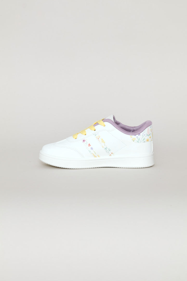 Pre-Girls Isla Floral Sneaker - White