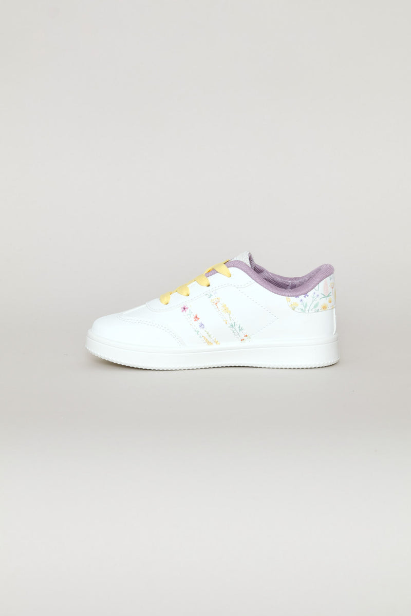Pre-Girls Isla Floral Sneaker - White