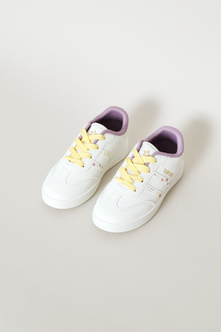 Pre-Girls Isla Floral Sneaker - White