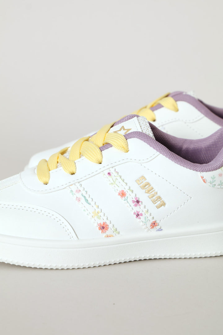 Pre-Girls Isla Floral Sneaker - White