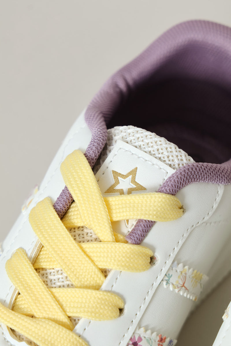 Pre-Girls Isla Floral Sneaker - White