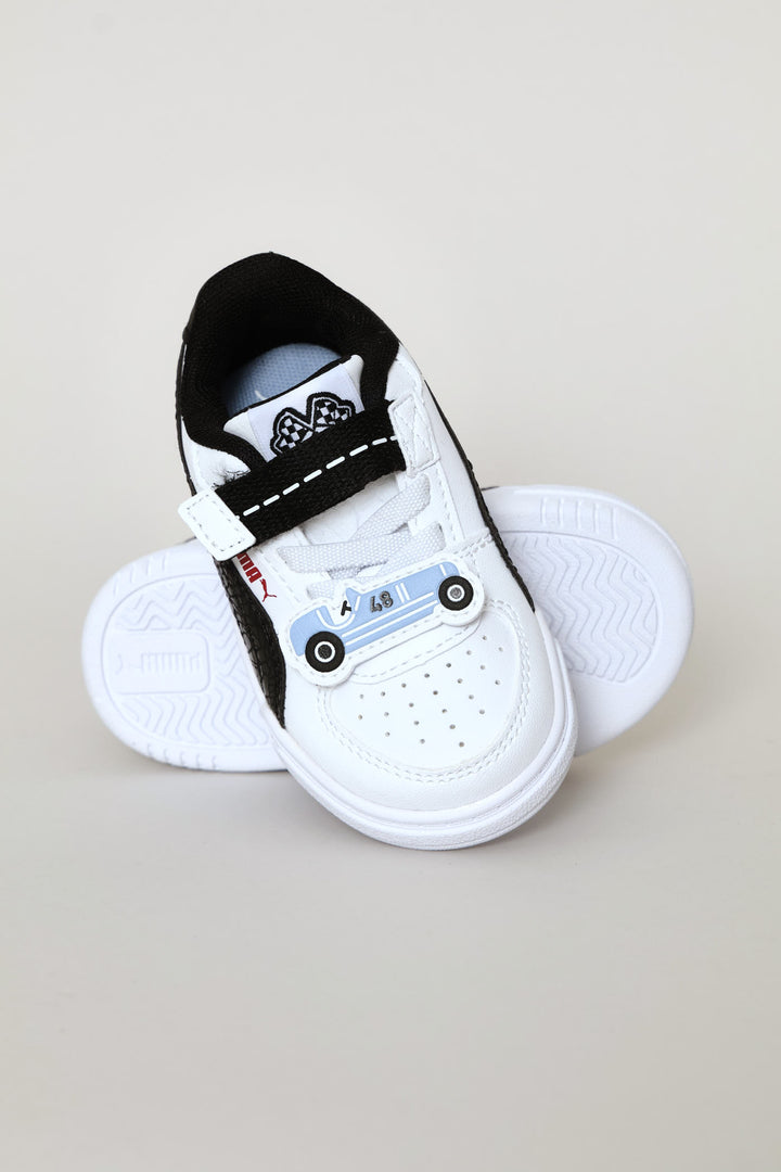 Pre-Boys Caven Racing Crew Ac+ Sneaker - White/Black