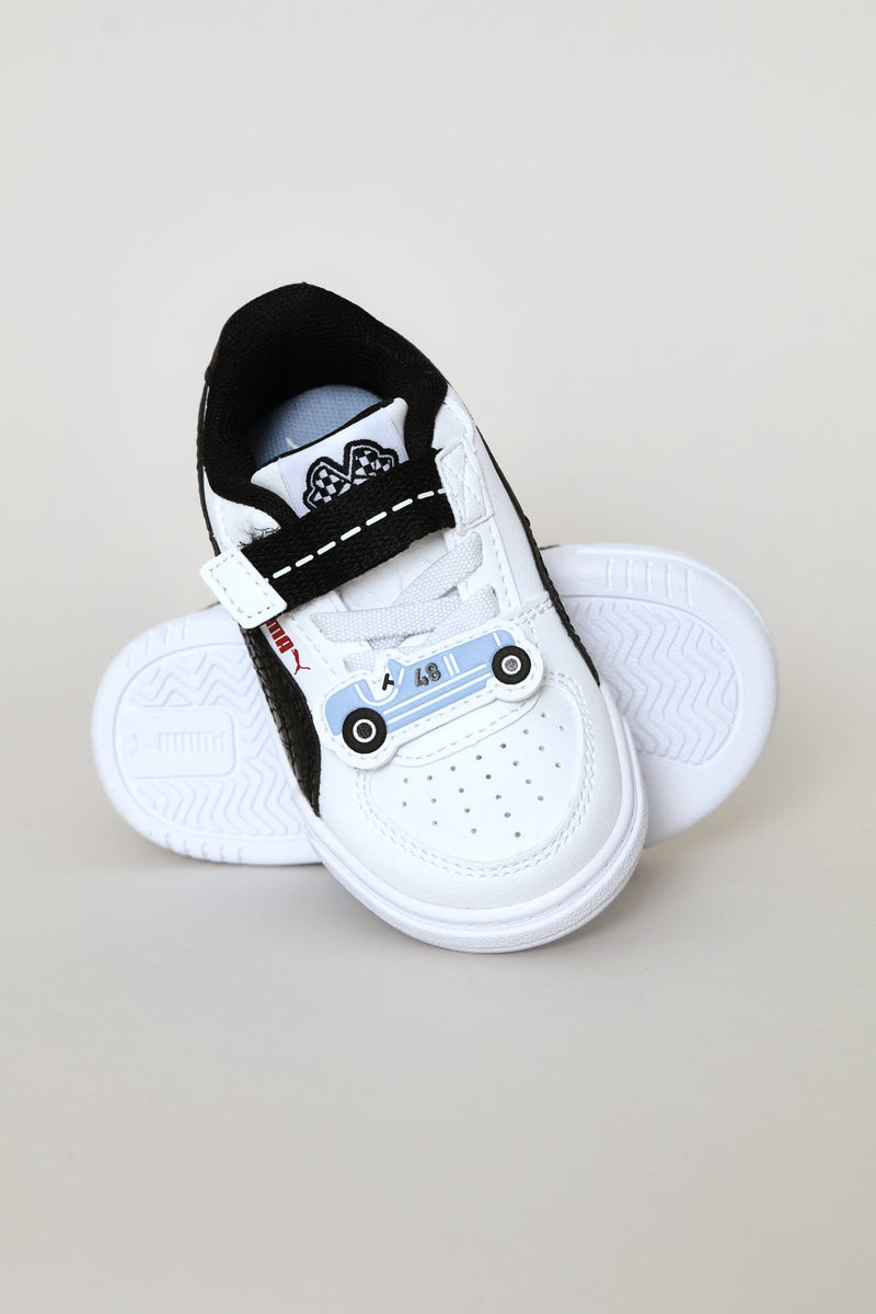 Pre-Boys Caven Racing Crew Ac+ Sneaker - White/Black