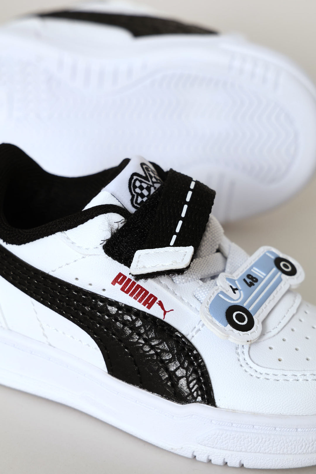 Pre-Boys Caven Racing Crew Ac+ Sneaker - White/Black