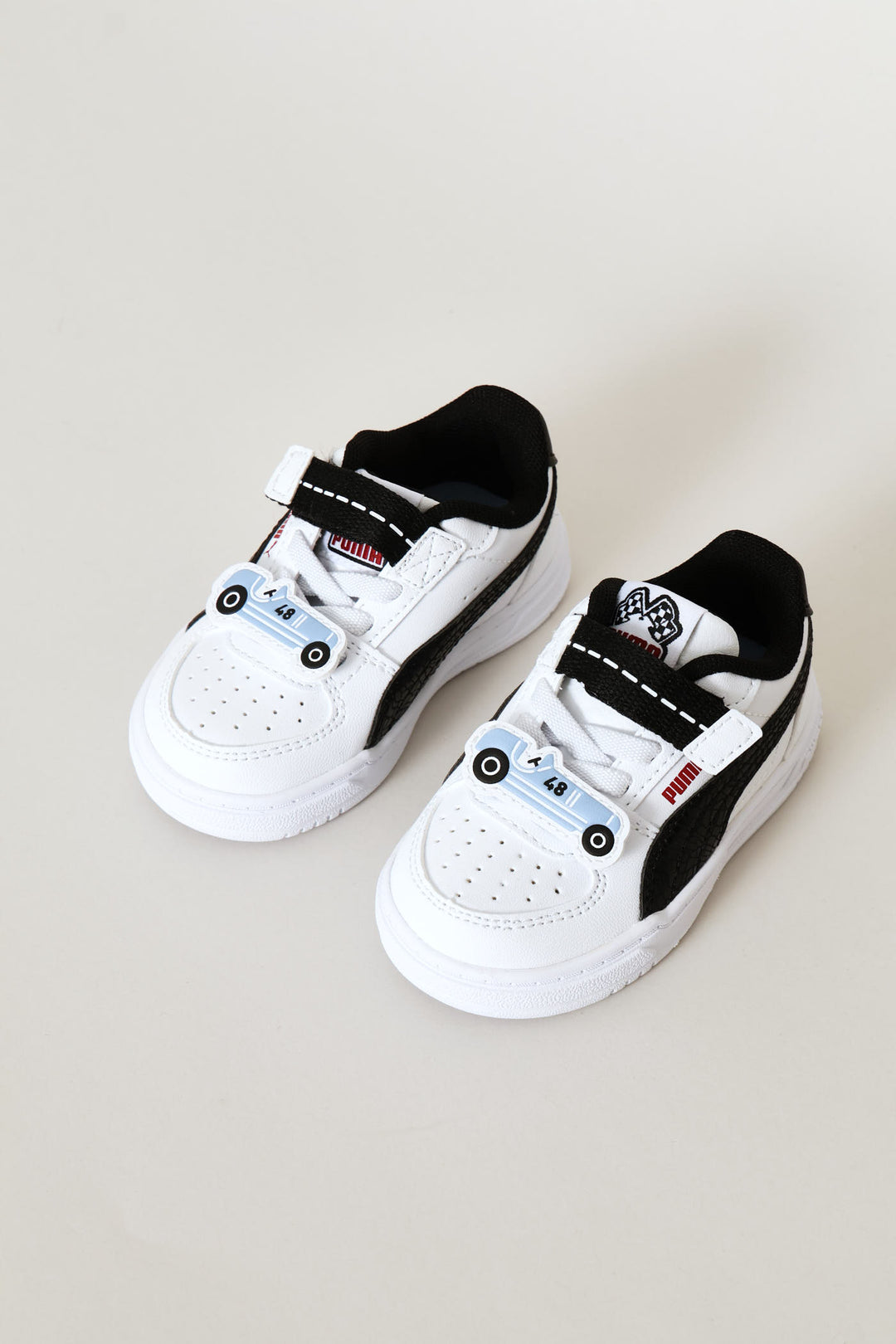 Pre-Boys Caven Racing Crew Ac+ Sneaker - White/Black