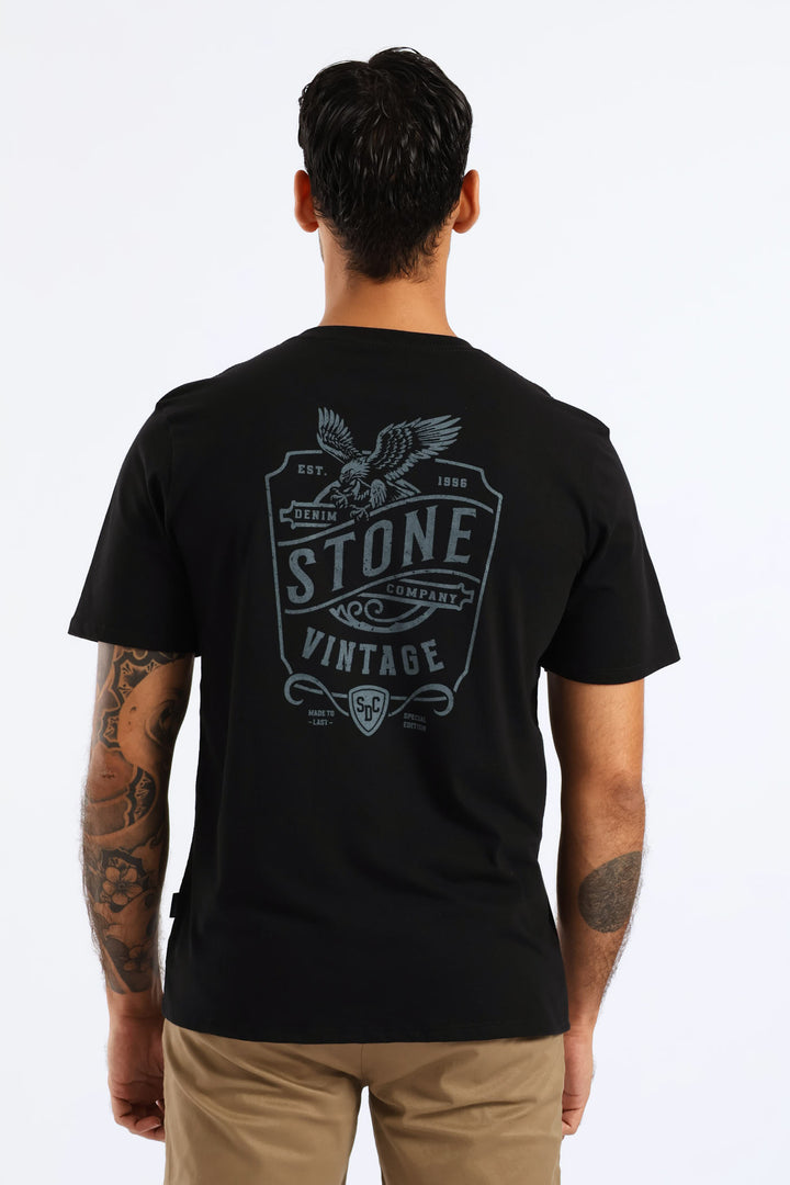 Eagle Front & Back Tee - Black