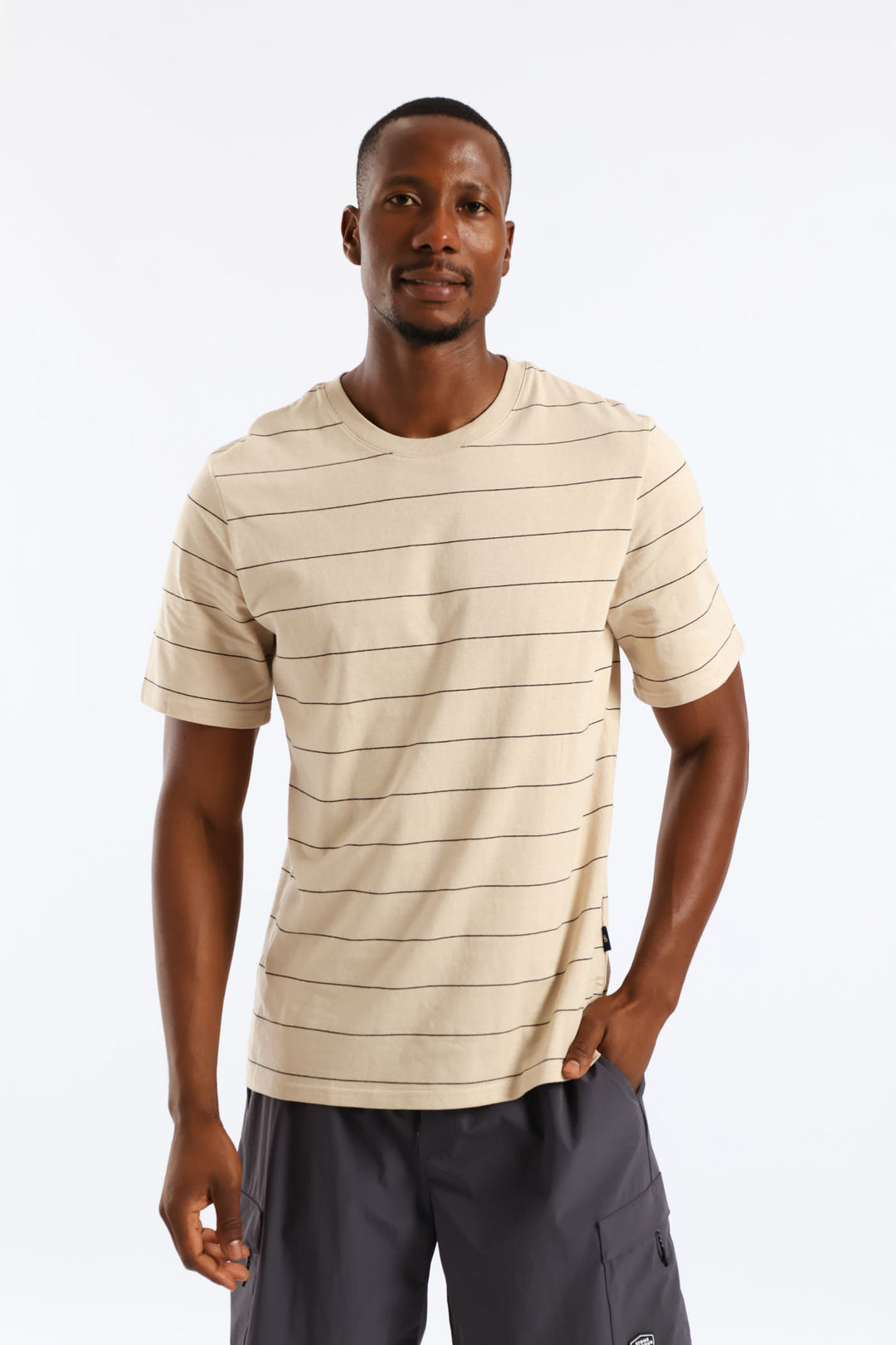 Thin Stripe Tee - Stone