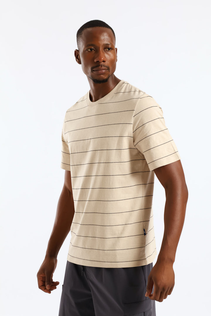 Thin Stripe Tee - Stone