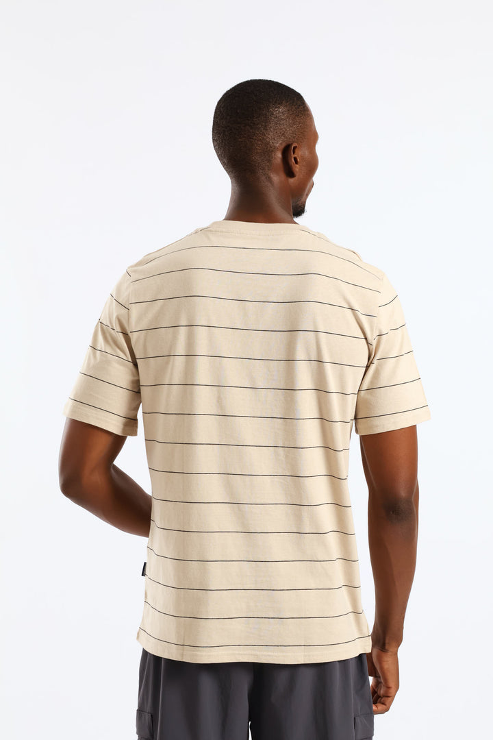 Thin Stripe Tee - Stone
