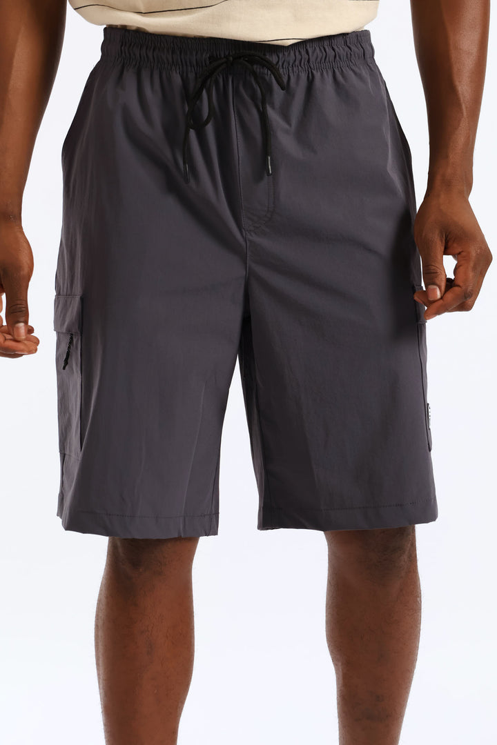 Zip Cargo Pocket Tech Short - Charcoal