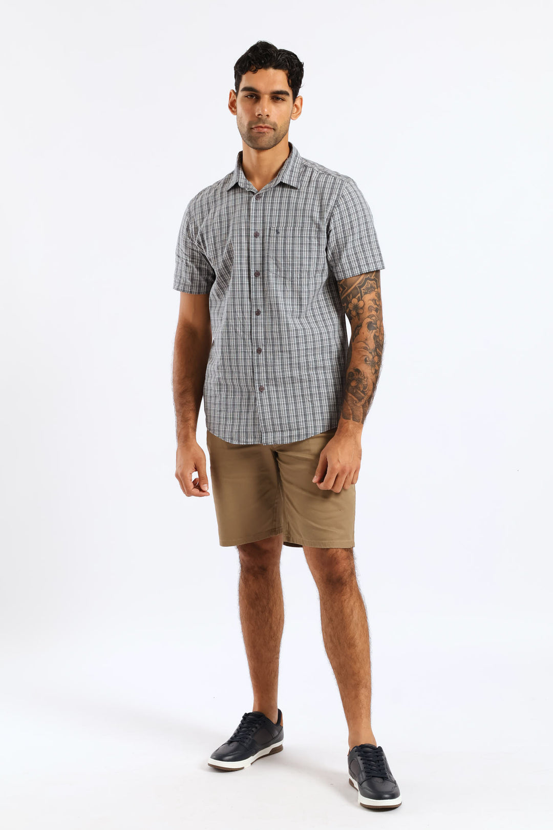 Check Regular Shirt - Grey