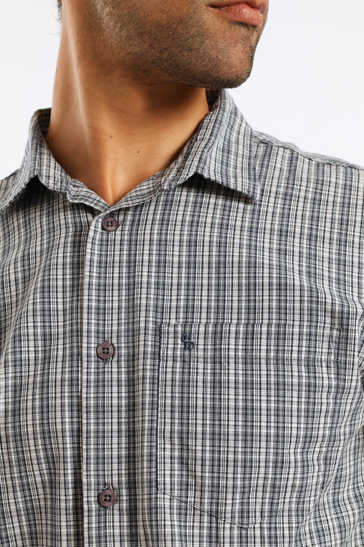 Check Regular Shirt - Grey