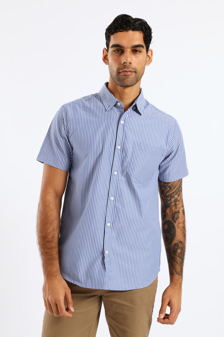 Stripe Button Down Shirt - Blue