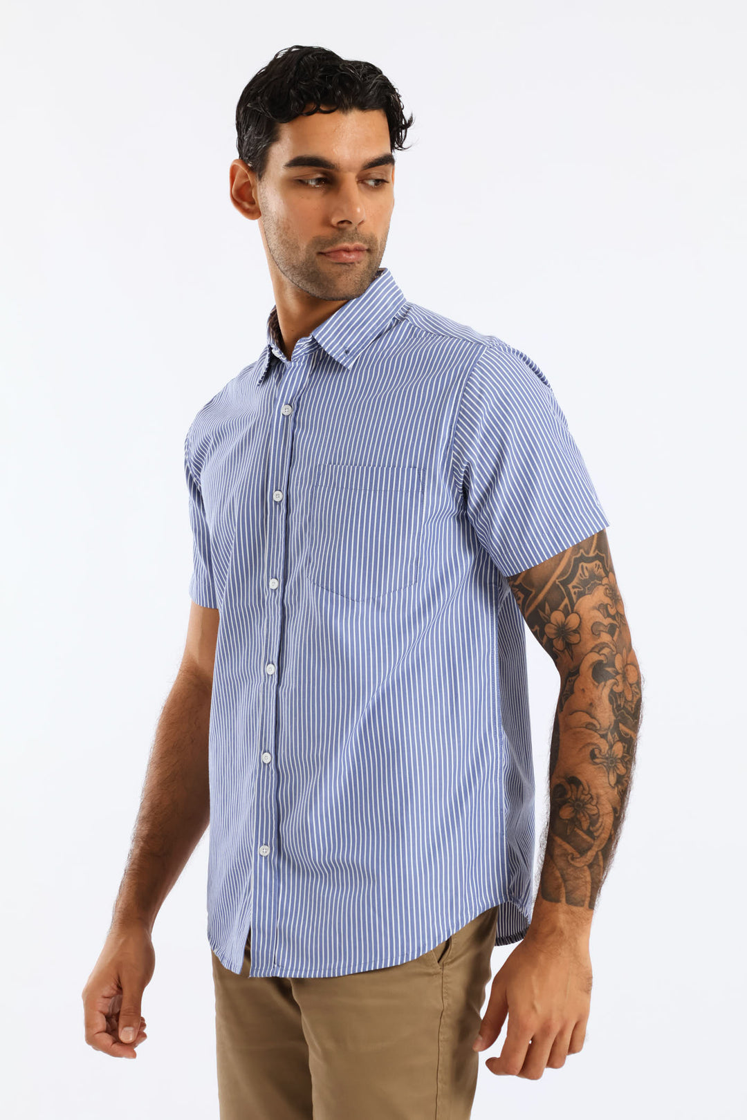 Stripe Button Down Shirt - Blue