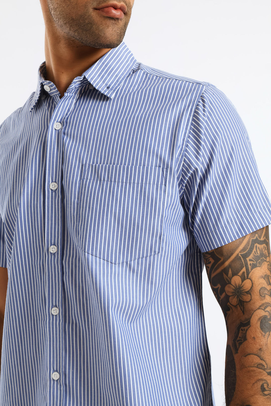 Stripe Button Down Shirt - Blue