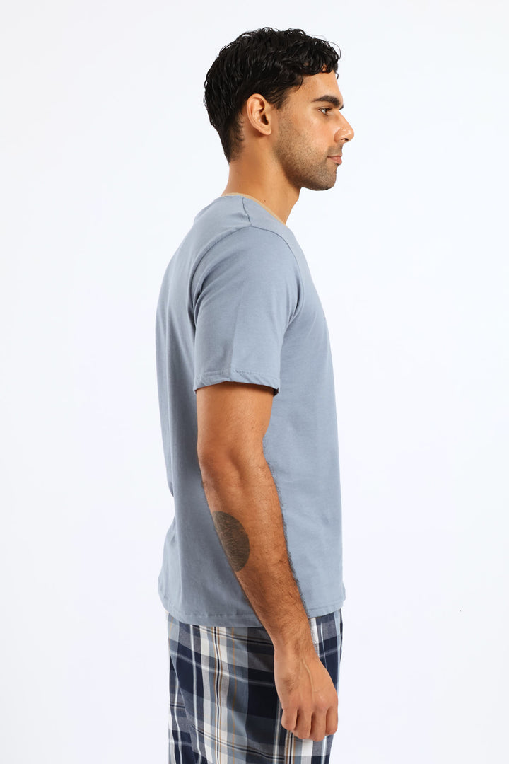 Wake Up & Smell Coffee Pyjama Tee - Blue